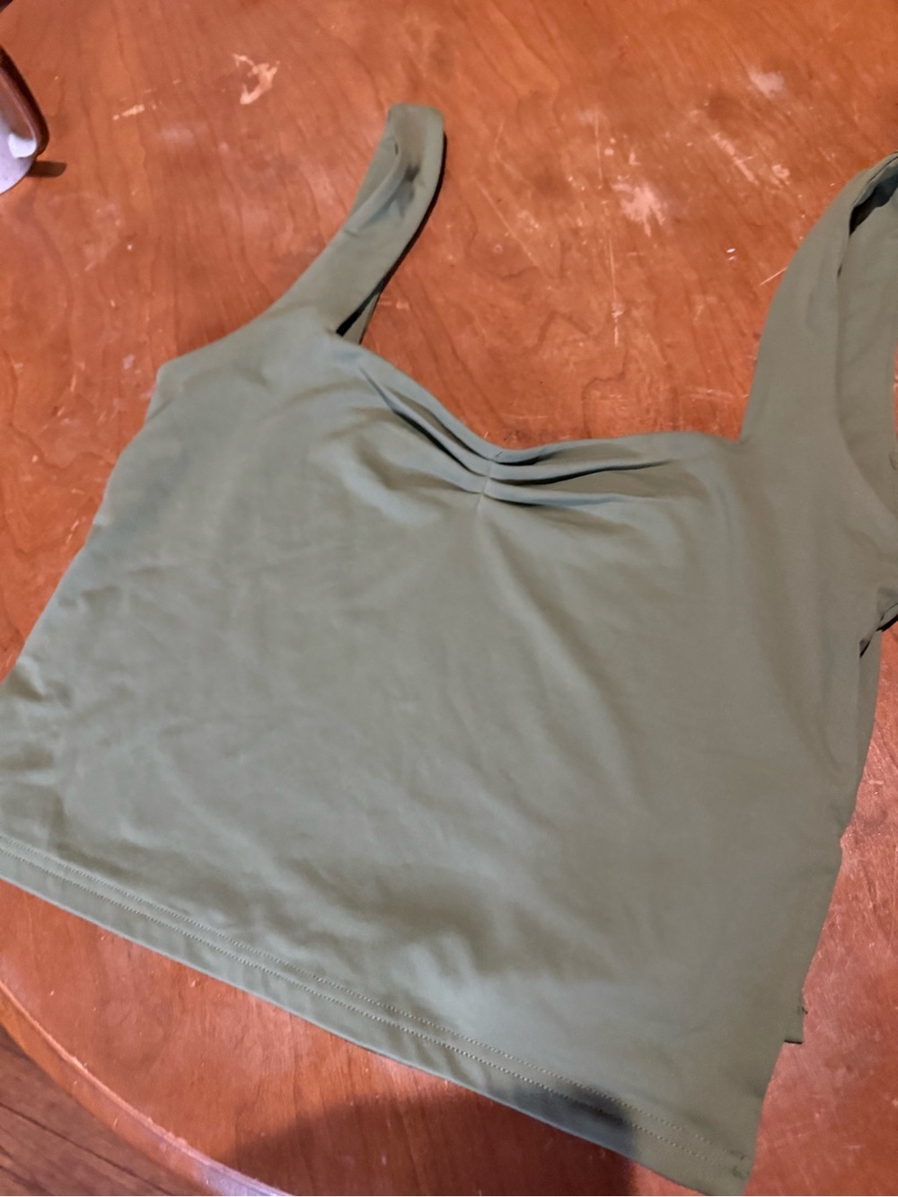ReoRia Olive Green Camisole with Sweetheart Neckline